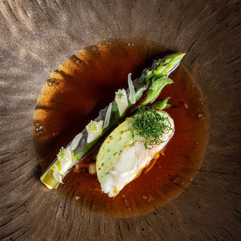 Dish by Michelin star chef Top Russell at Mia 1*Michelin restaurant in Bangkok Thailand