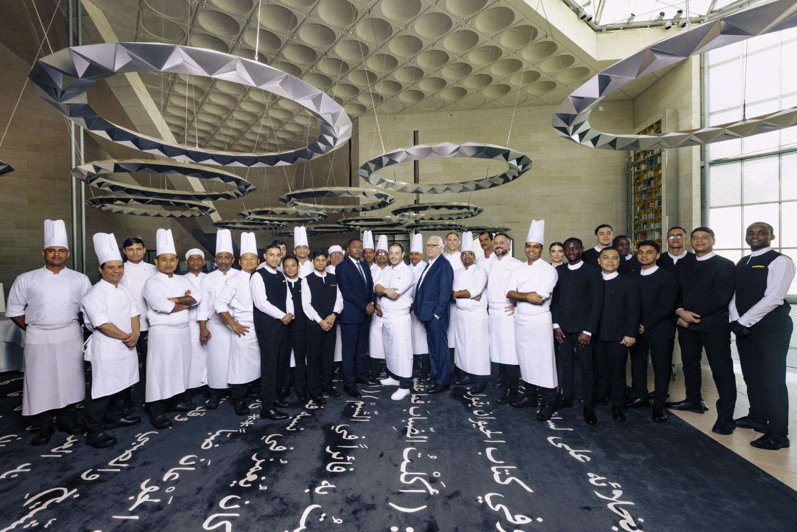 The Team at Idam Michelin star restaurant by Alain Ducasse-Doha, Qatar- Executive Chef Fabrice Rosso for Discover Chefs by All4Chefs