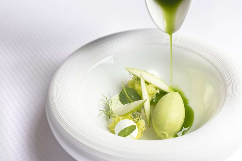 Green -Chef Stefano Baiocco at Villa Feltrinelli Two michelin star restaurant for the Festive Table 2025 by All4Chefs